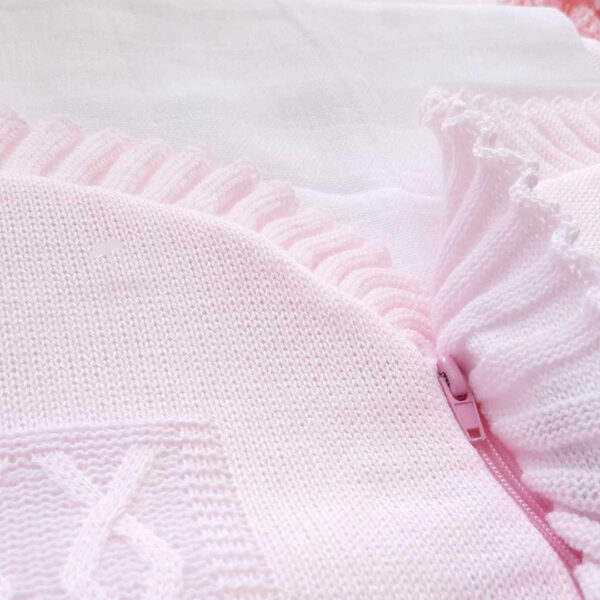 Nid d'ange tricot rose avec glissière