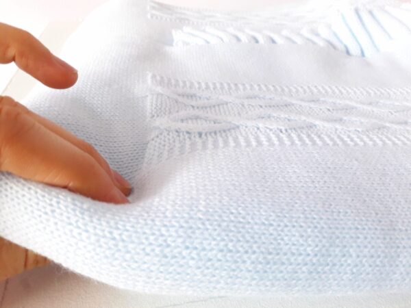 nid d'ange tricot bleu avec matelas
