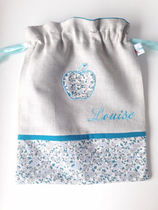 Sac à Goûter liberty Fait main Personnalisé