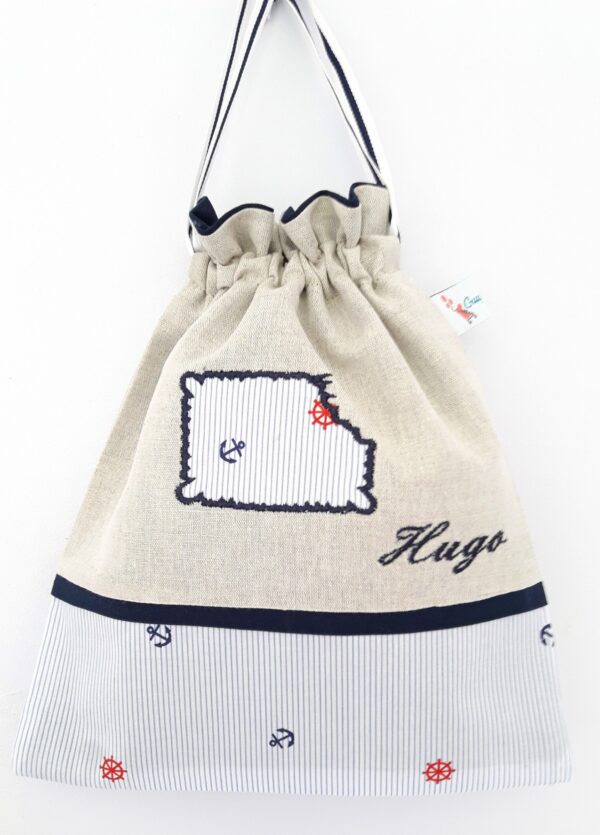 sac à goûter personnalisé bleu marine