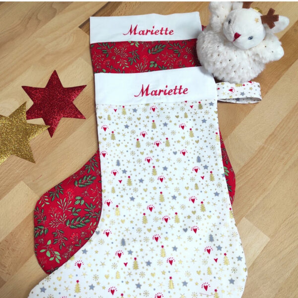 Botte de Noel Fait main Brodée