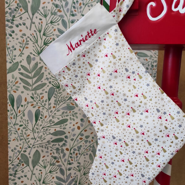Botte de Noel Fait main Brodée