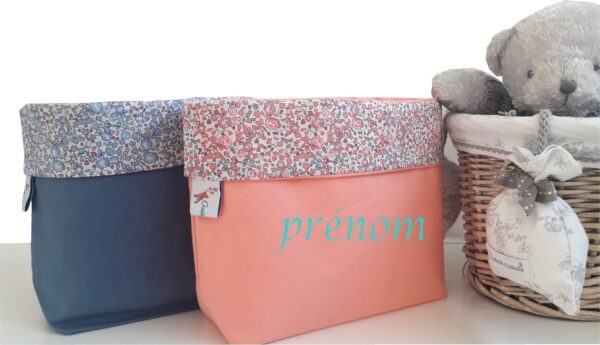 Pochon rangement liberty fait main et son lot de lingettes lavables