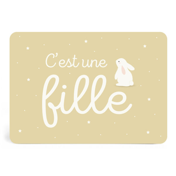 Carte annonce "c'est une fille "
