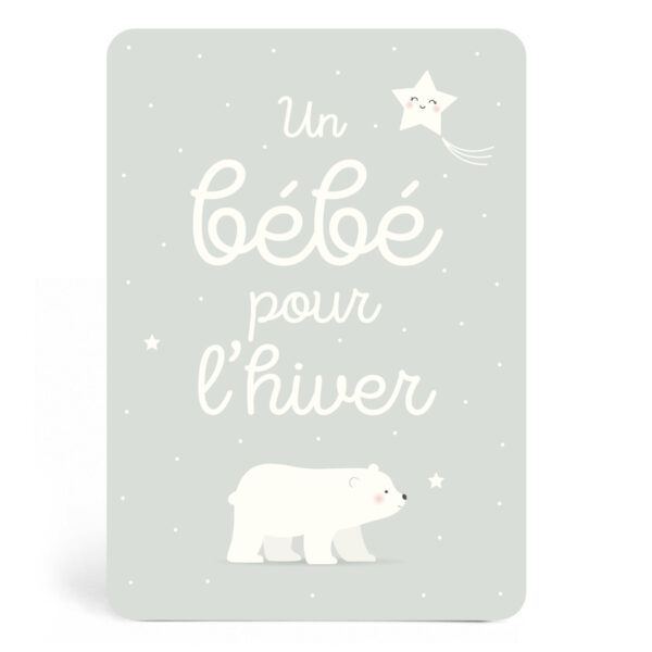 carte un bébé pour l'hiver