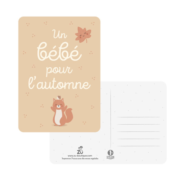 Carte annonce un bébé pour l'automne