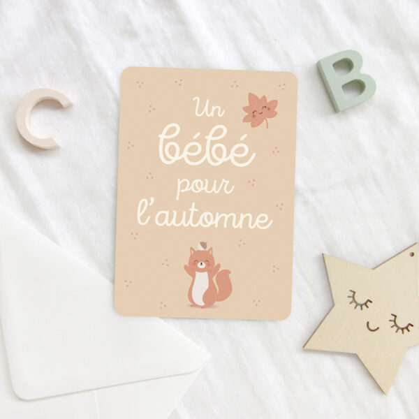 Carte annonce un bébé pour l'automne