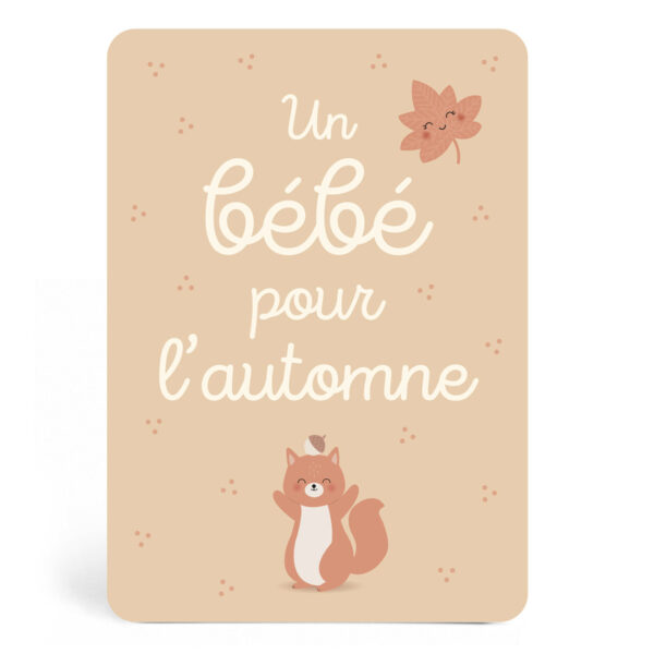 carte un bébé pour l'automne