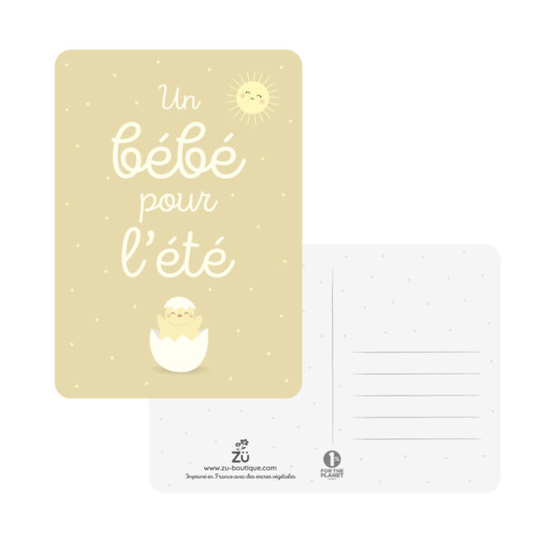 carte annonce d'une naissance en été