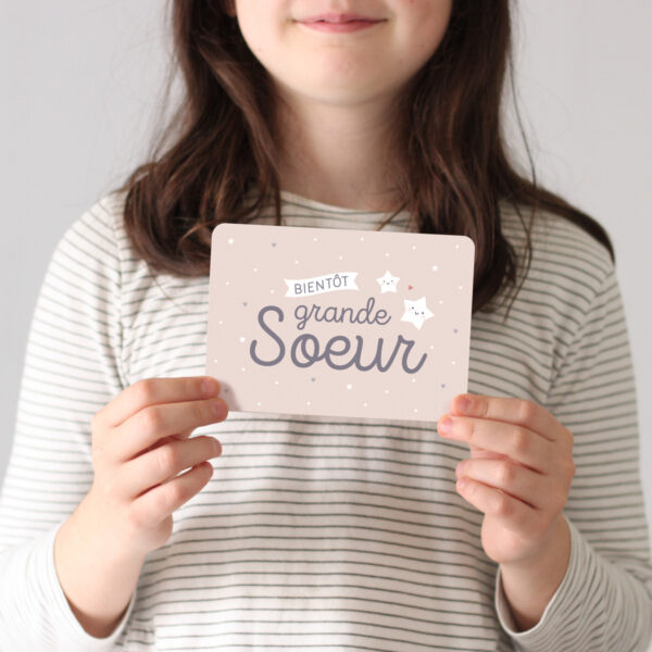 carte pour annoncer une naissance à une grande sœur