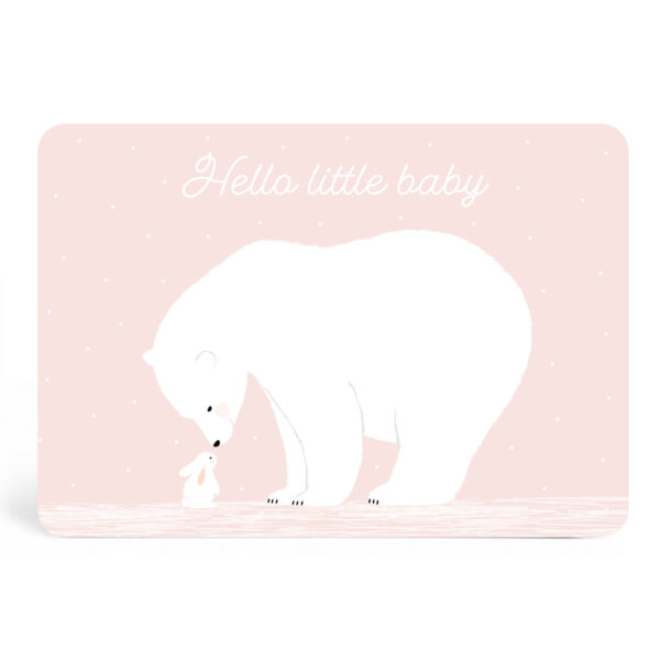 Carte hello little baby rose