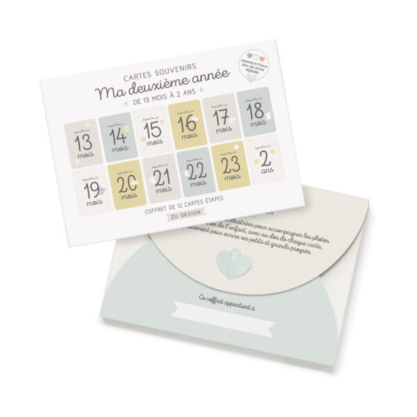 kit 12 cartes pour naissance zu