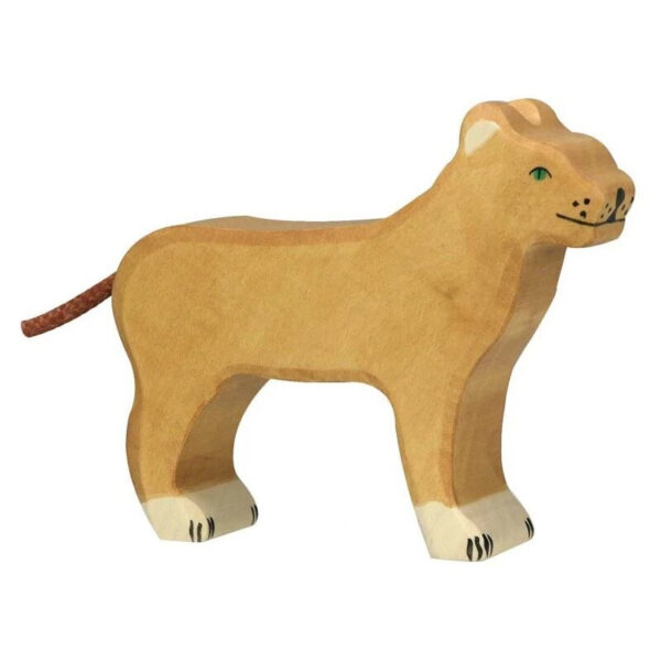 Lionne en bois jeu et décoration Holtziger