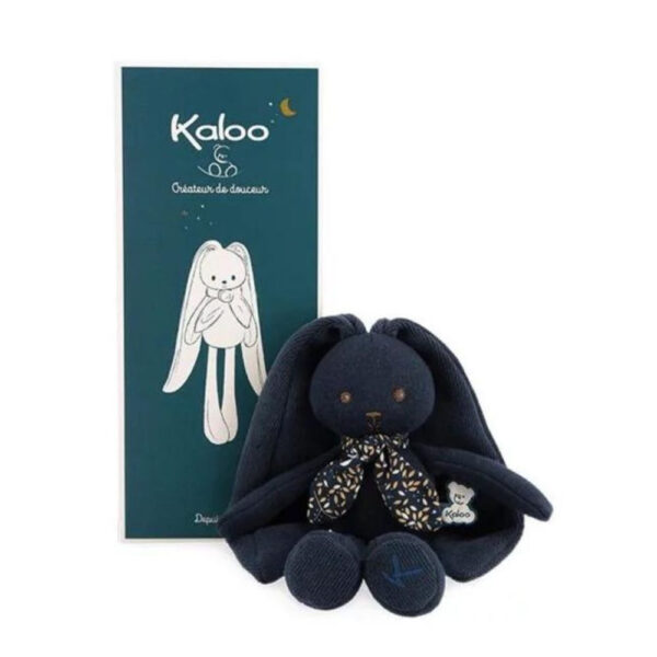 Peluche lapin bleu nuit dans son coffret
