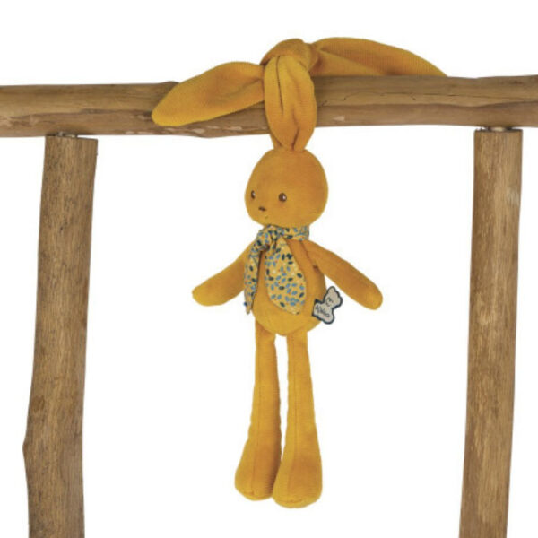 Peluche lapin ocre dans son coffret