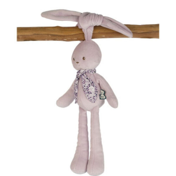 Peluche lapin rose dans son coffret