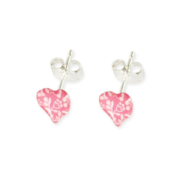Boucles d'oreilles coeur en argent pour enfant