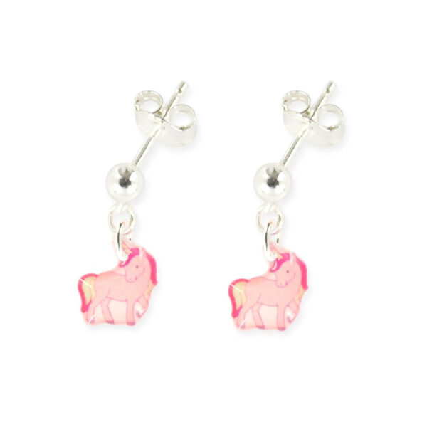 Boucles d'oreilles licorne pendantes en argent 925