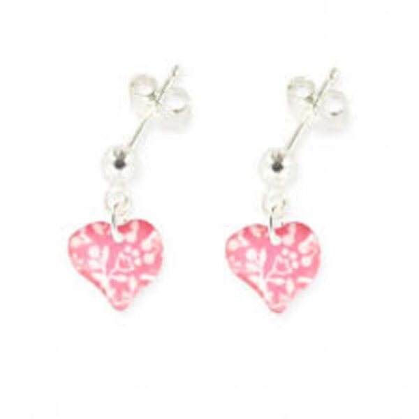 Boucles d'oreilles coeur pendantes en argent 925