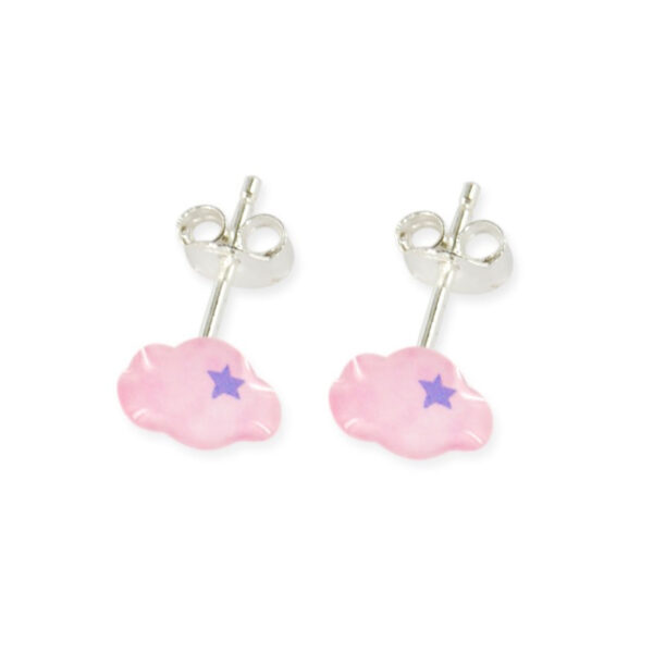 Boucles d'oreilles nuage en argent pour enfant