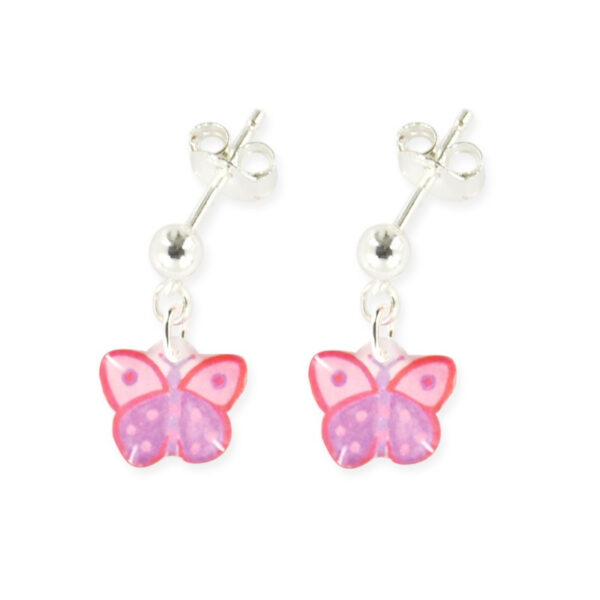 Boucles d'oreilles papillon pendantes en argent 925