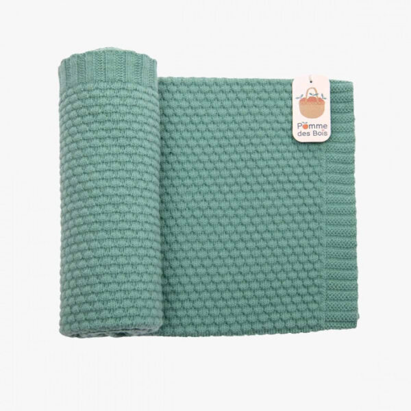 couverture en laine de couleur vert d'eau