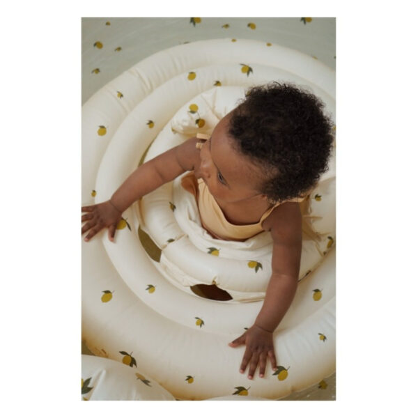 Bouée gonflable avec siège et anneau de flottaison pour bébé konges slojd collection citron