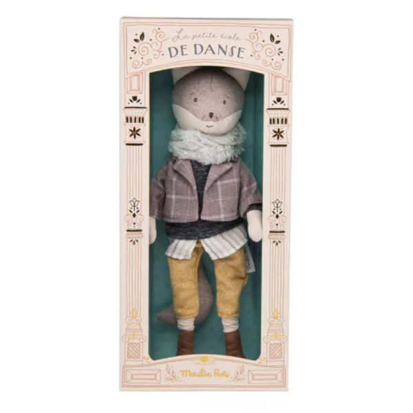 Poupée renard de 40 cm dans un joli coffret de présentation.