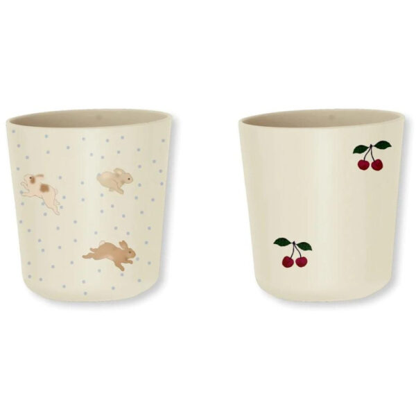 verres motif cerises et lapin - konges slojd
