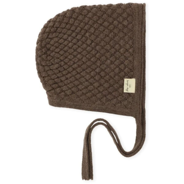 Béguin en tricot perlé - iced coffee - Konges slojd