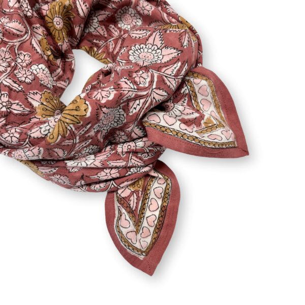 Grand foulard latika | Coeur bois de rose de Apaches Collections