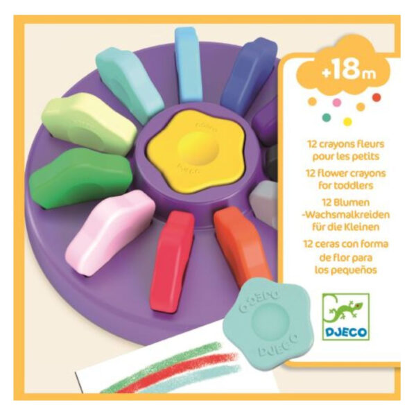Djeco - 12 crayons fleurs pour les petits
