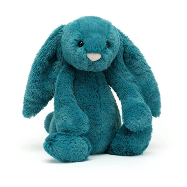 Peluche lapin bashful bleu pétrole - medium | jellycat