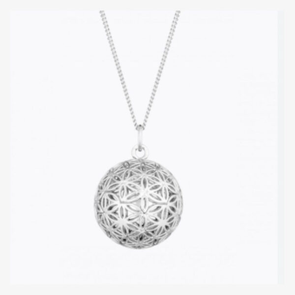 Bola de grossesse fleur de vie en argent et sur chaine - Ilado