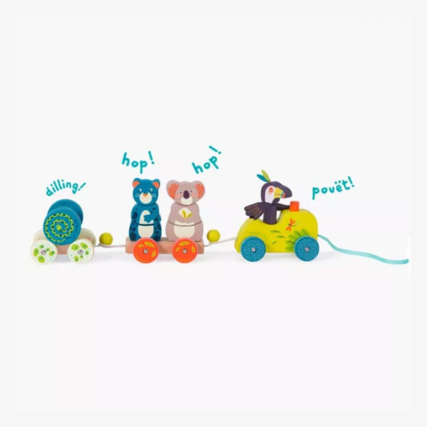 Train d'activités à tirer, dans la jungle - Moulin Roty
