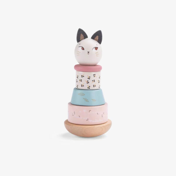 Chat empilable en bois, après la pluie - Moulin Roty