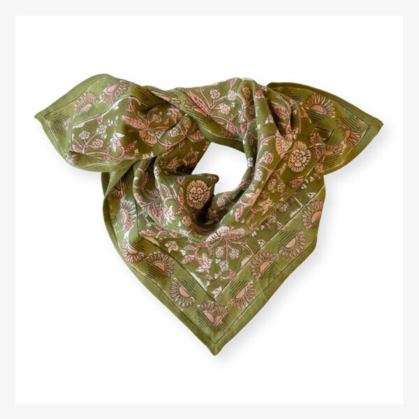 Apaches Collections - Petit foulard manika Soleil | Tilleul