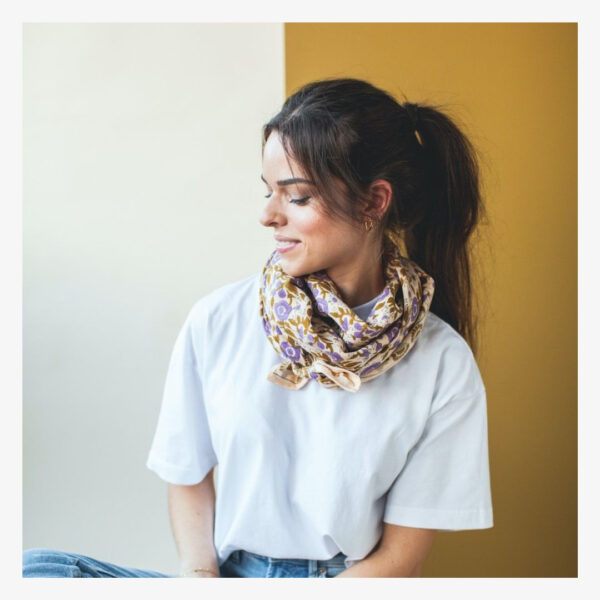 Grand foulard latika Soleil, Amande - Apaches Collections