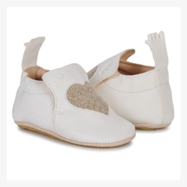 Chaussons pour bébés, my blublu coeur blanc, de la marque Easy Peasy
