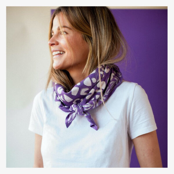 Grand foulard Latika "Artistic Violette" - Apaches Collections