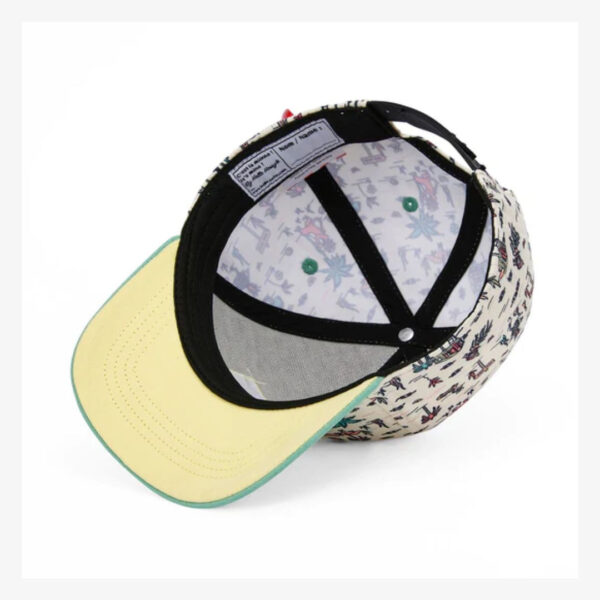 Caquette pour tout petit, 9-18 mois, modèle Jungly avec visière jaune et verte pâle, de la marque Hello Hossy