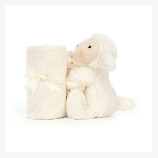 Doudou bashful mouton avec son petit plaid blanc - Jellycat