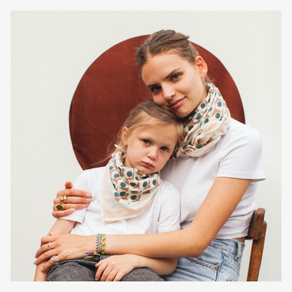 Grand foulard latika lotus chamallow - Apaches Collections