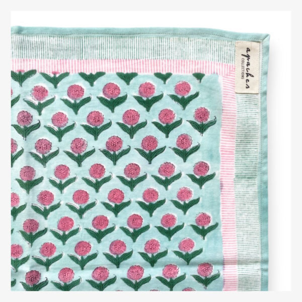 Grand foulard latika, modèle lotus mint - Apaches Collections