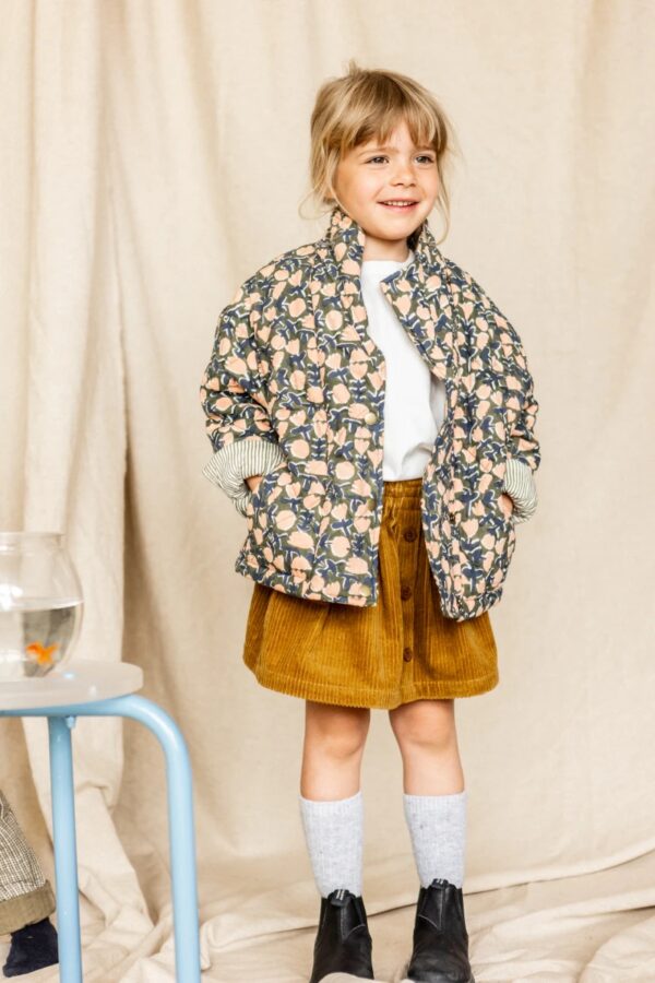 veste kapura motif tulipe couleur kaki de la marque apaches collections