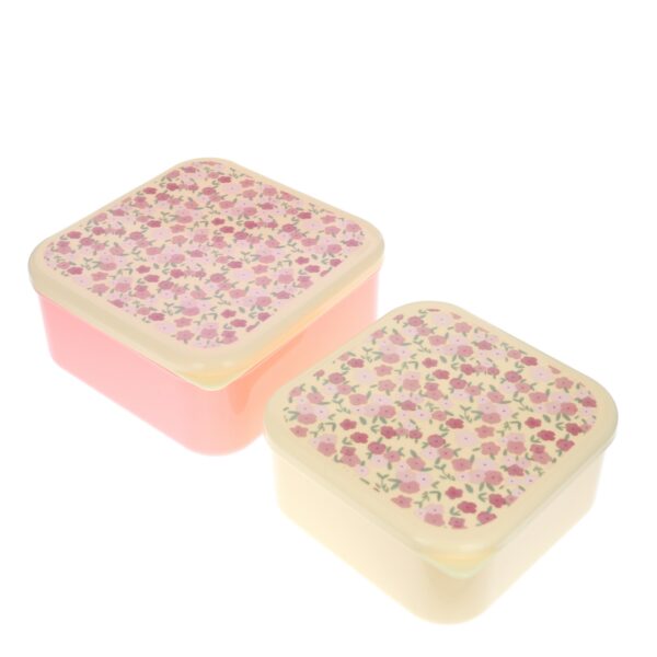 lunch box fleurs roses de la marque Pause goûter
