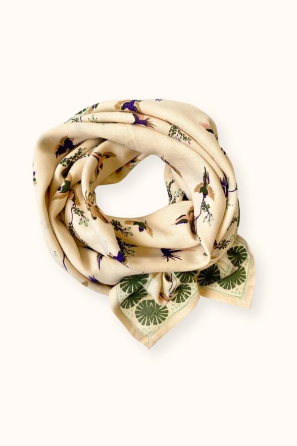 grand foulard latika cerisier kaki de la marque Apaches Collections