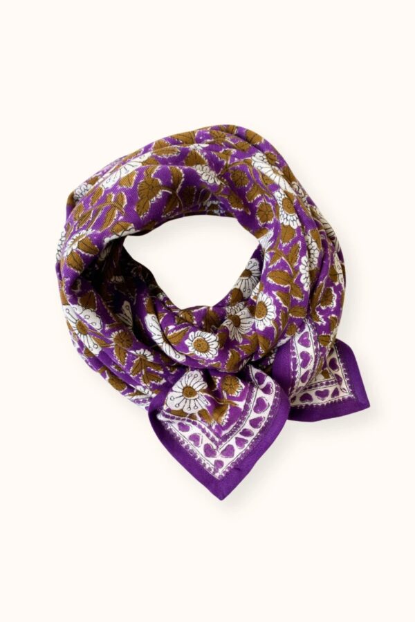 grand foulard latika cœur violet de la marque Apaches Collections